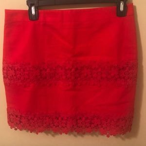 Red J.Crew Skirt